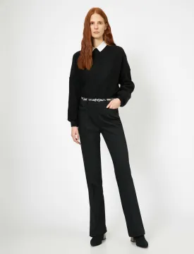 16287 Black Pocket Detail Trousers