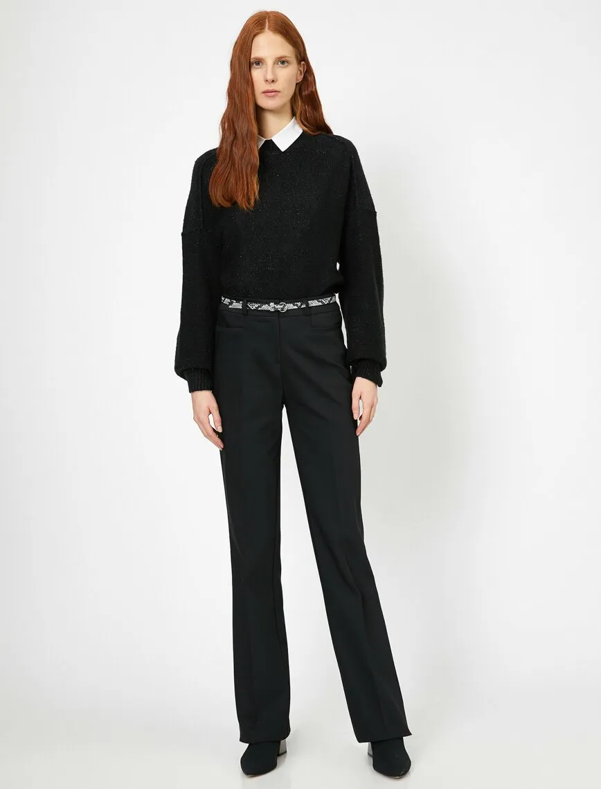 16287 Black Pocket Detail Trousers