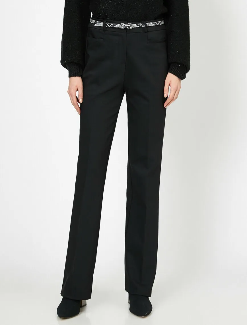 16287 Black Pocket Detail Trousers