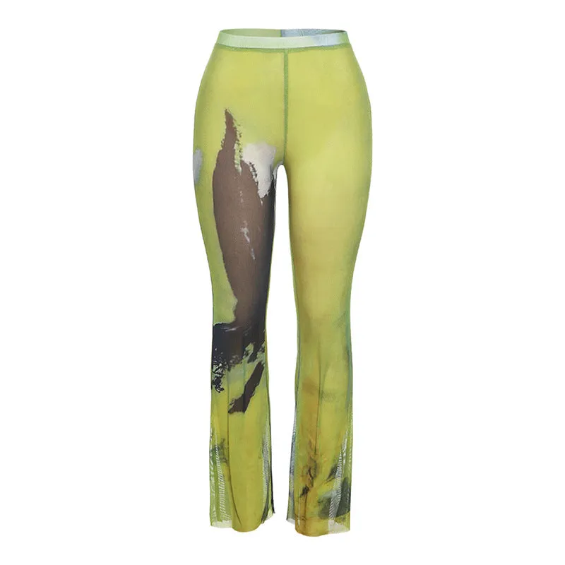 Abstract Straight Leg Pants