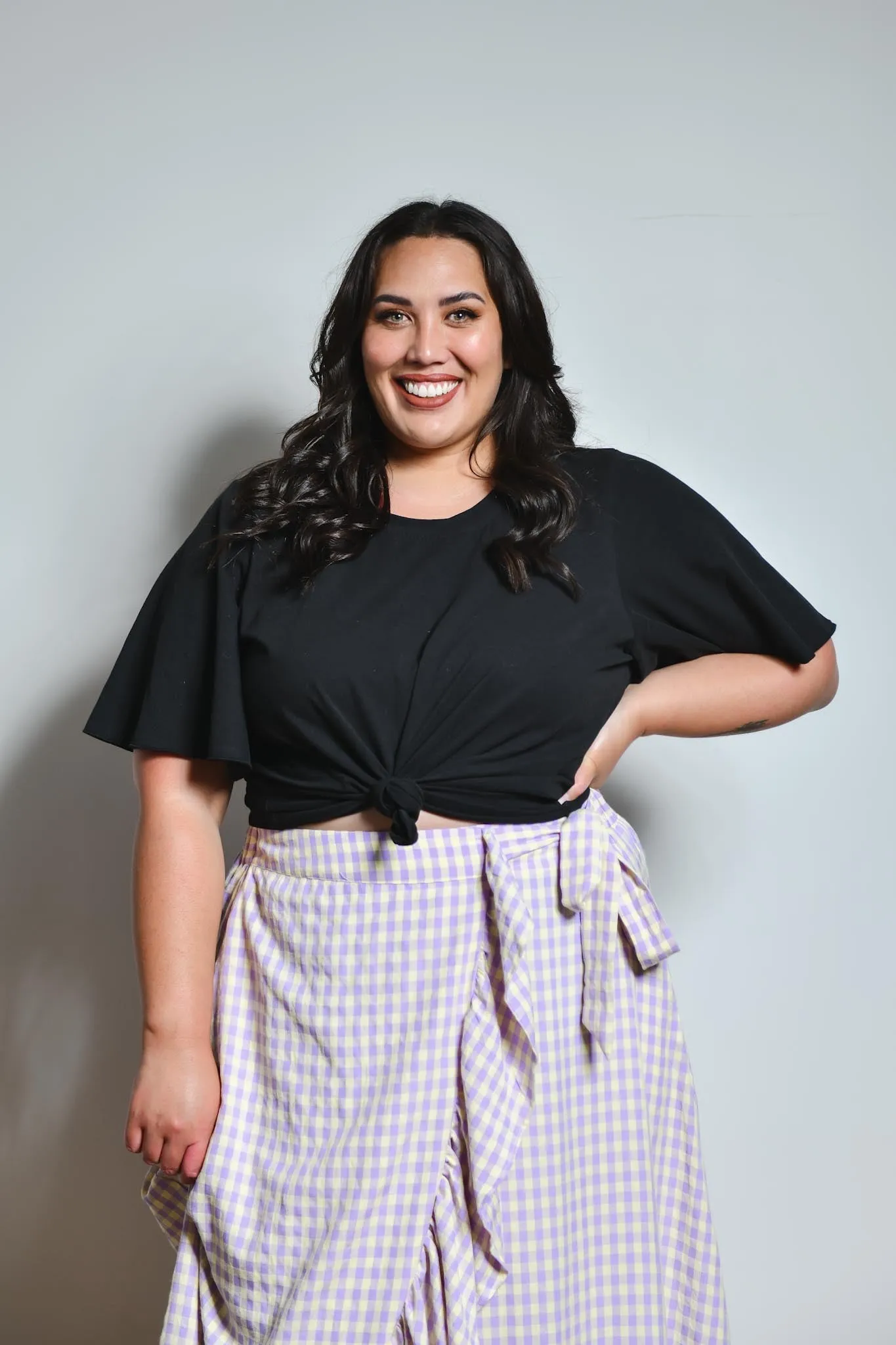 Arielle Purple Check skirt