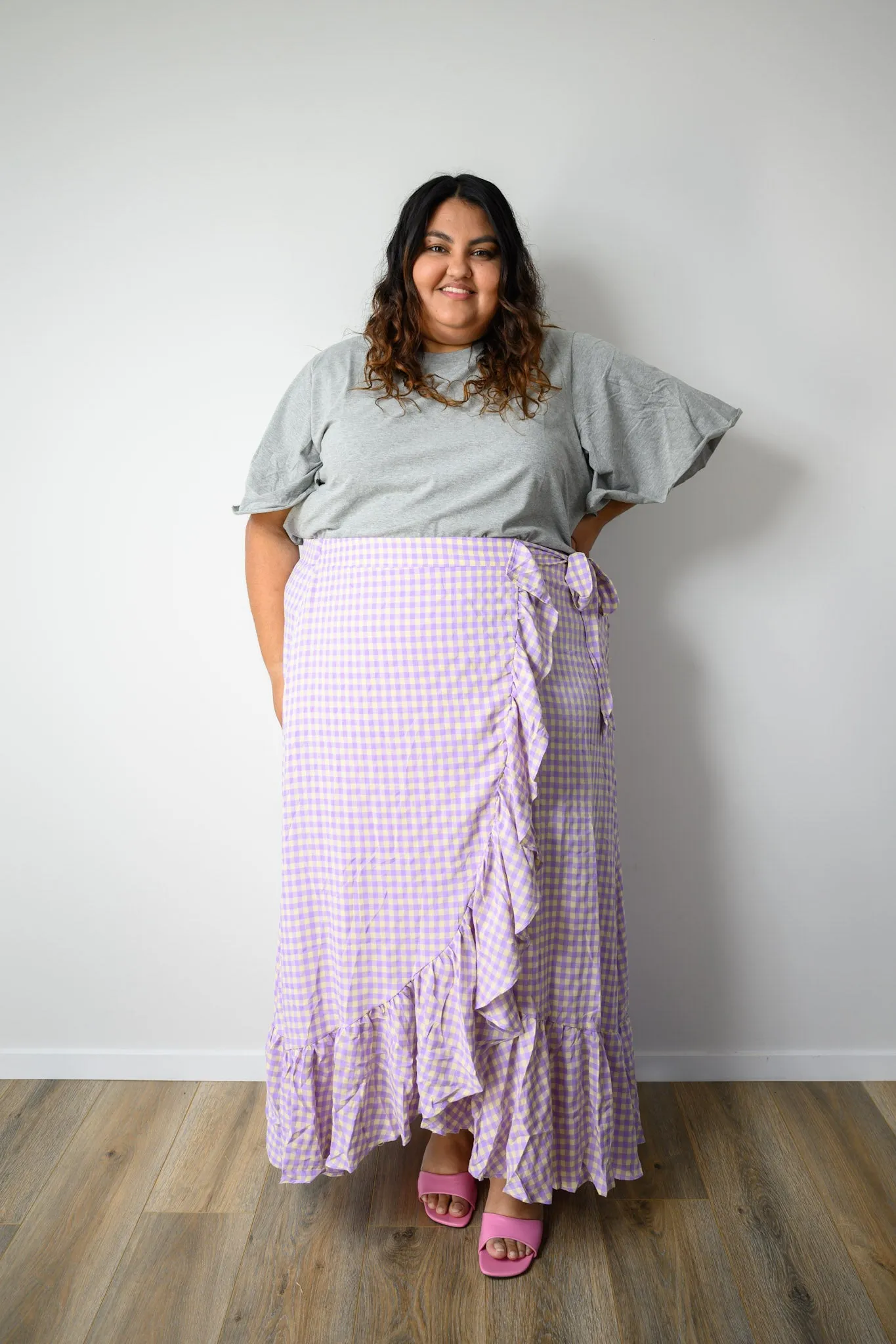 Arielle Purple Check skirt