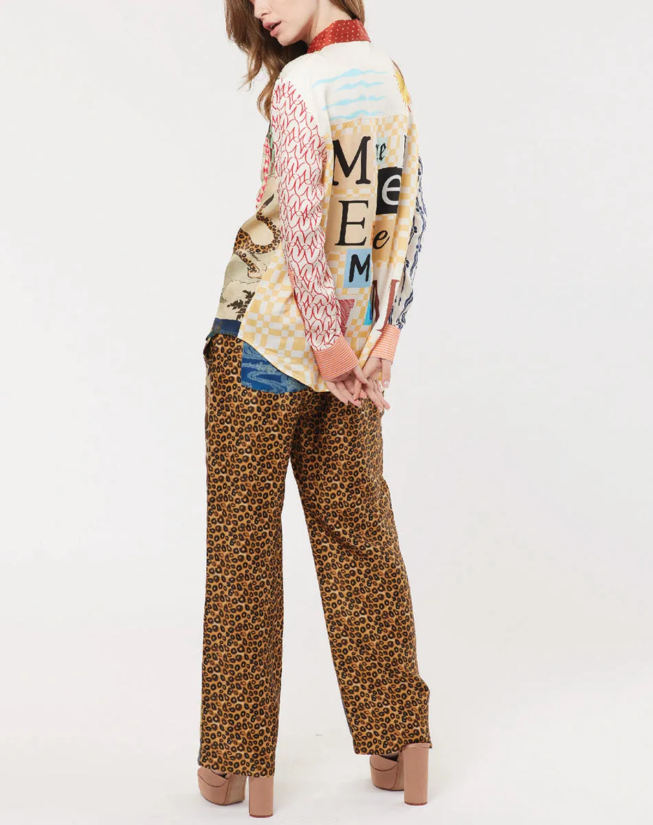 Bailey Straight Leg Oriental Printed Pants