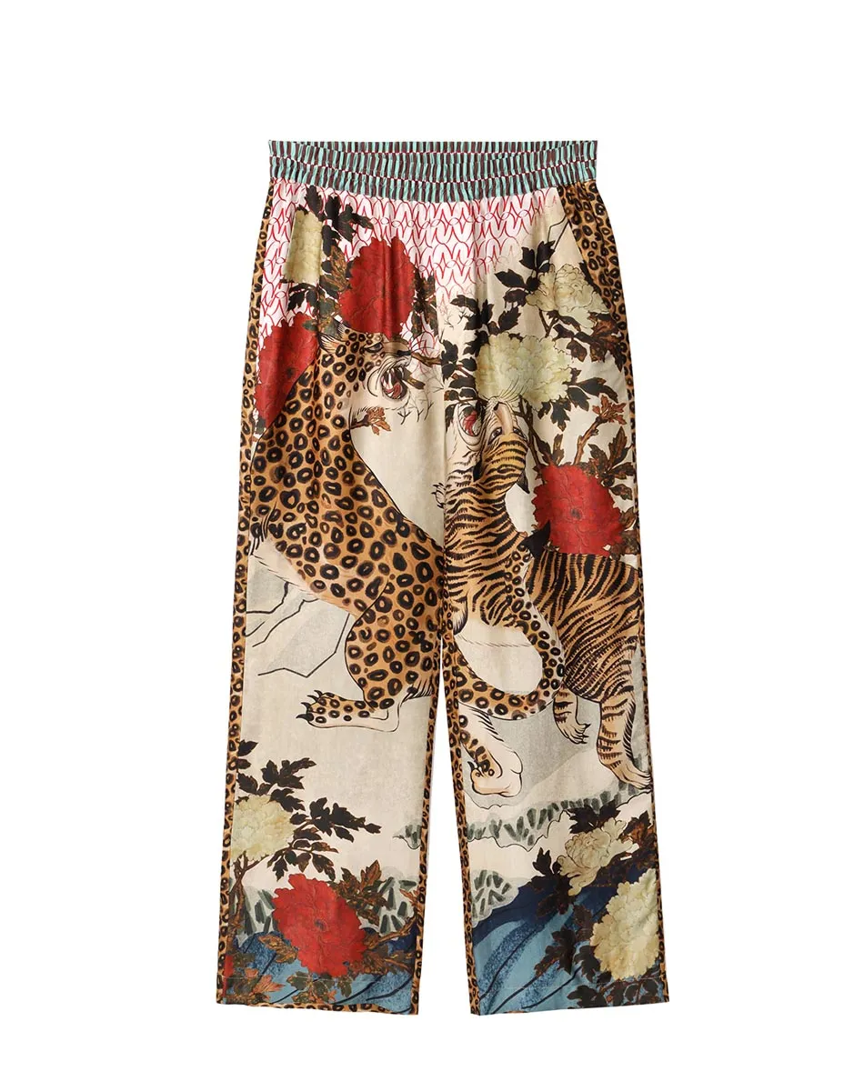 Bailey Straight Leg Oriental Printed Pants