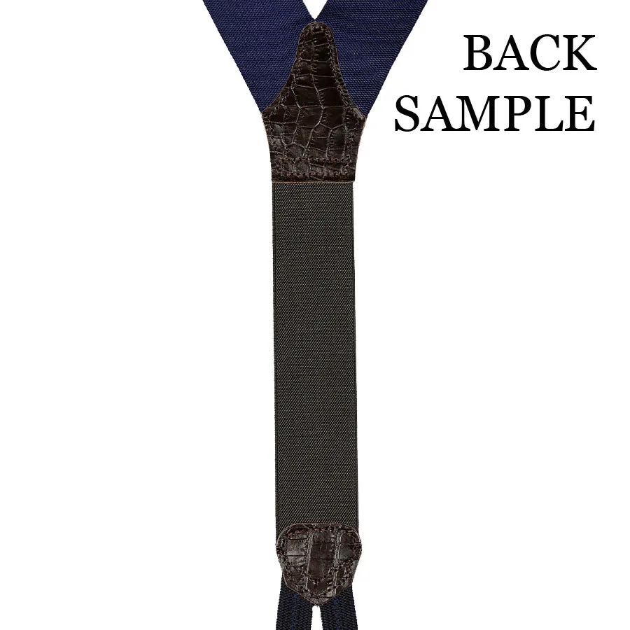 Barathea Braces - Brown / Navy / Cyan