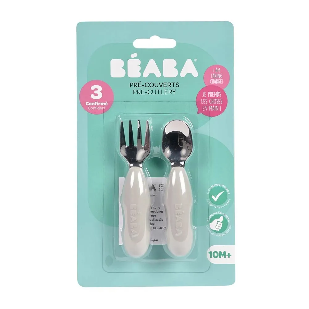 Beaba Fork & Spoon Stainless Steel Pre-Cutlery