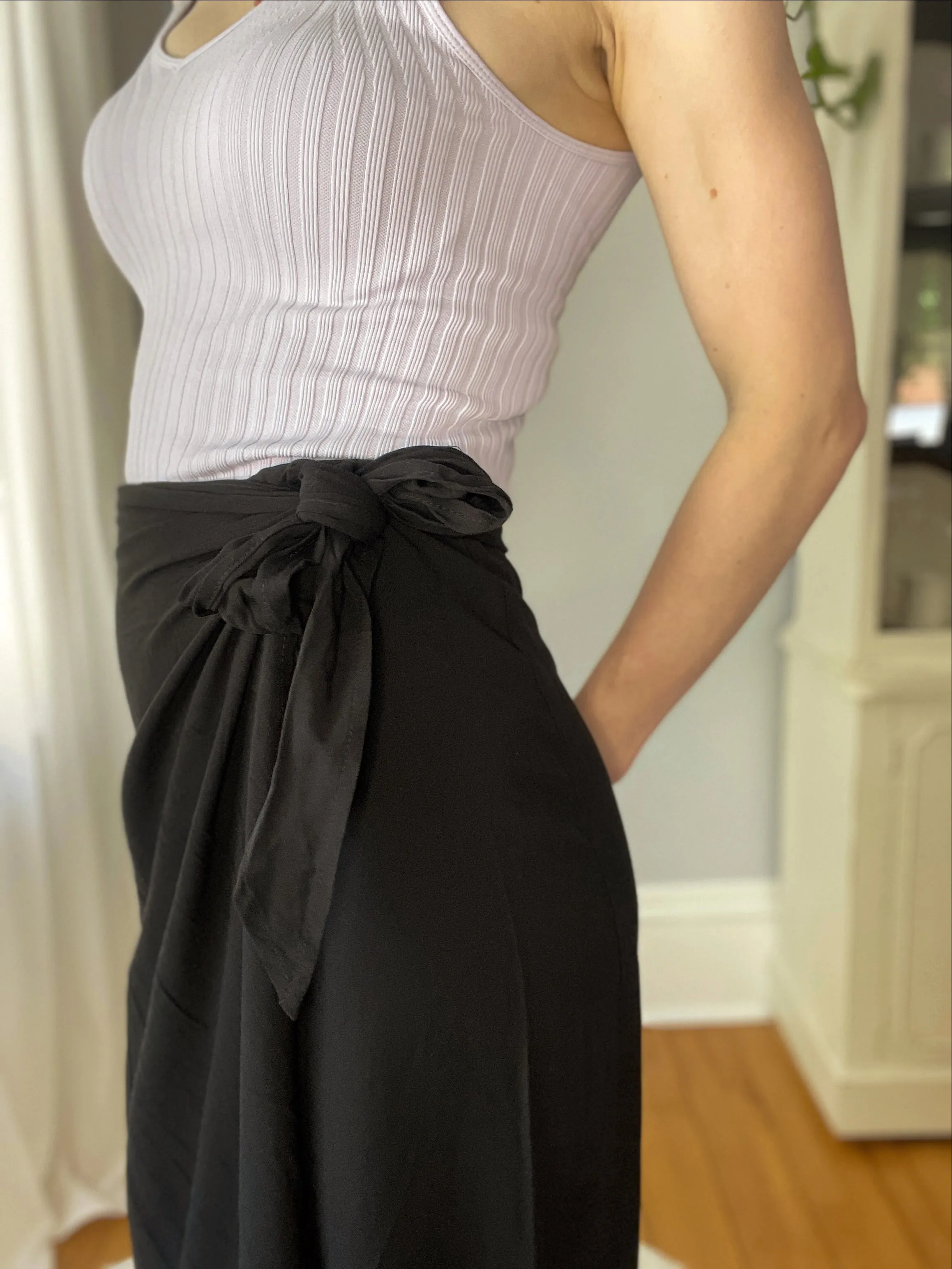 Beach Front Black Wrap Skirt