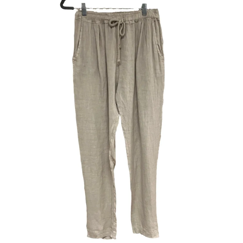 BEYOND CAPRI Straight Leg Linen Pant