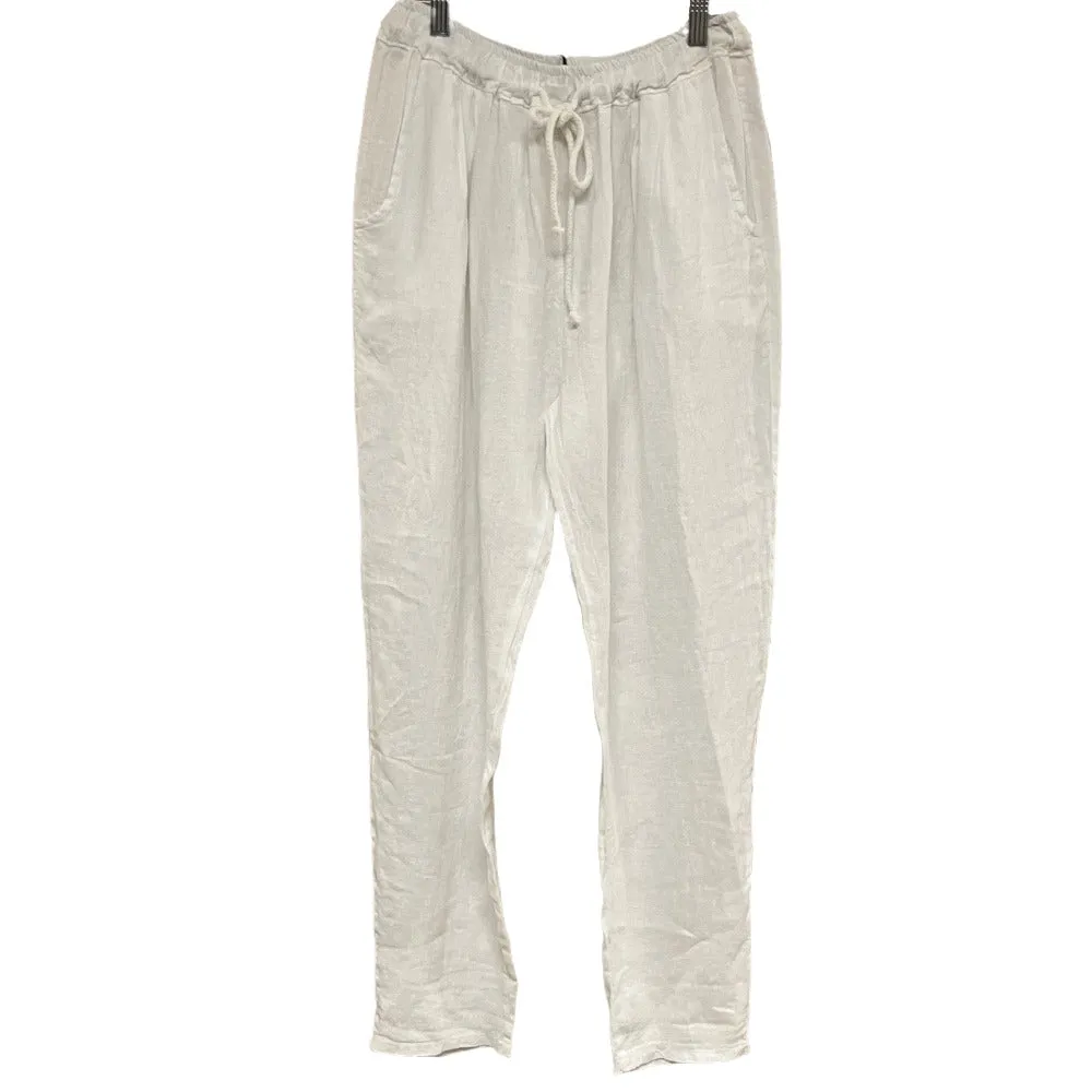 BEYOND CAPRI Straight Leg Linen Pant