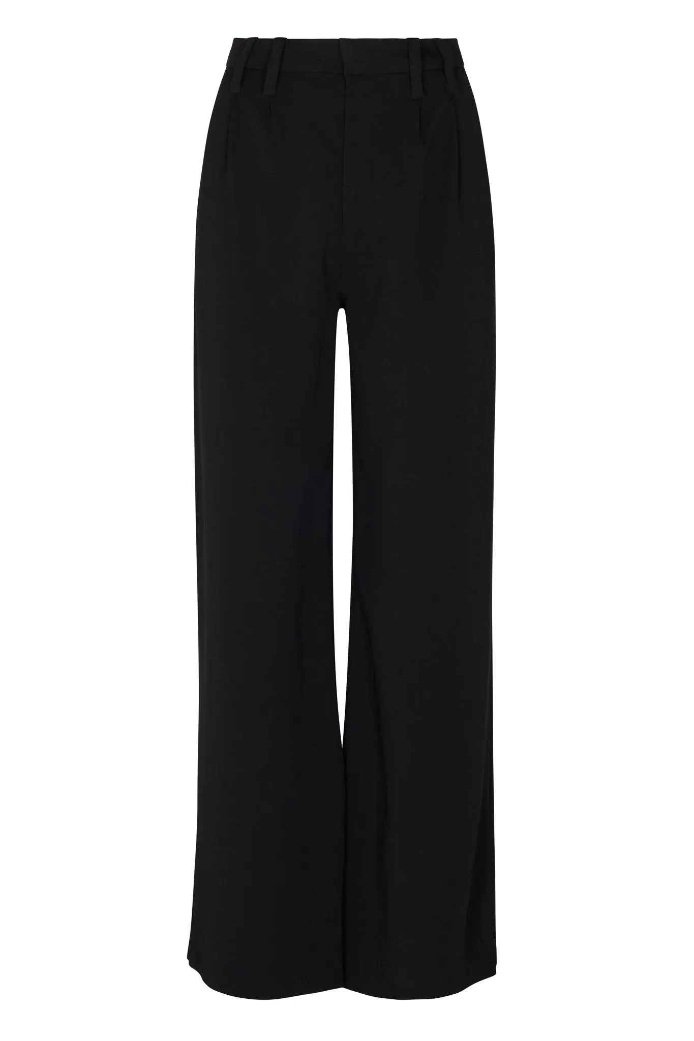 Black Crepe Pleated Trousers