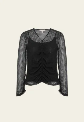 Black Drape Lace Top