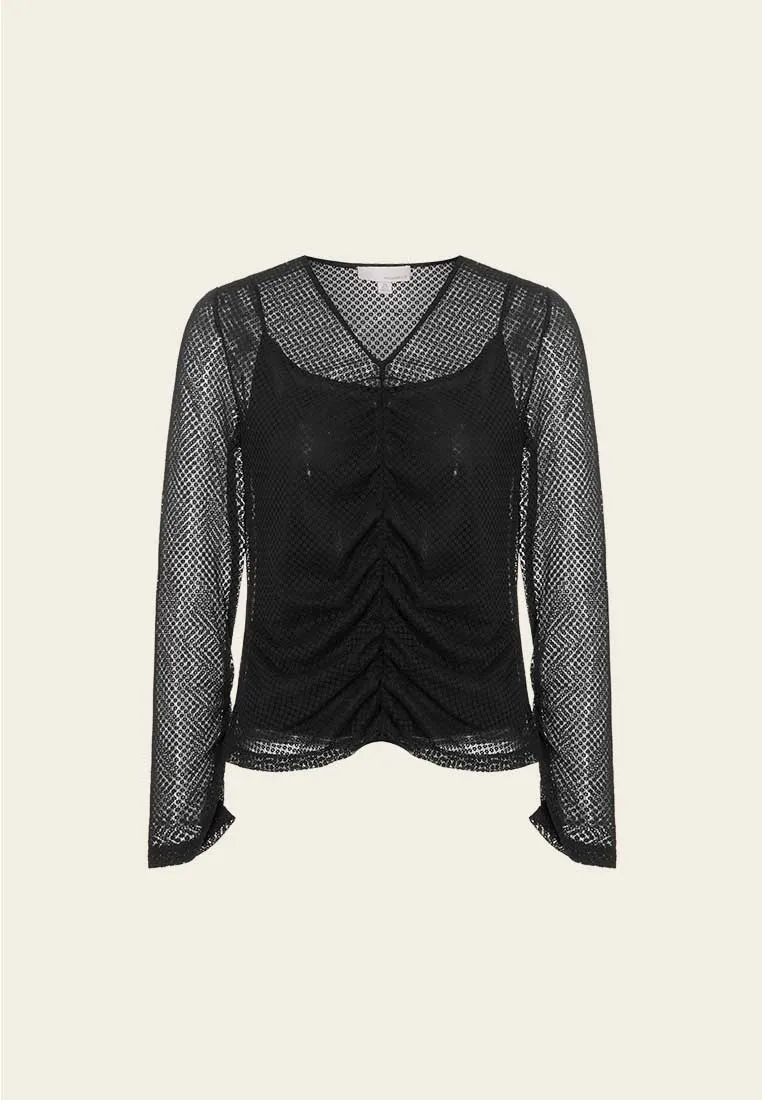 Black Drape Lace Top