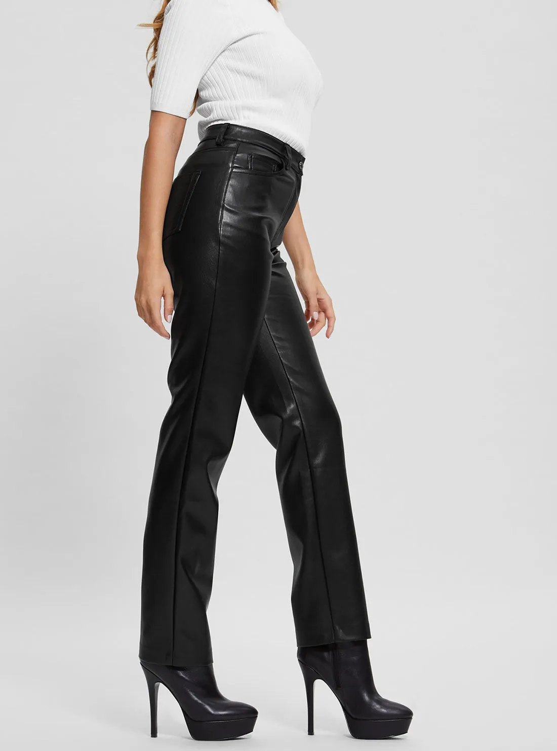 Black Kelly Faux Leather Pants