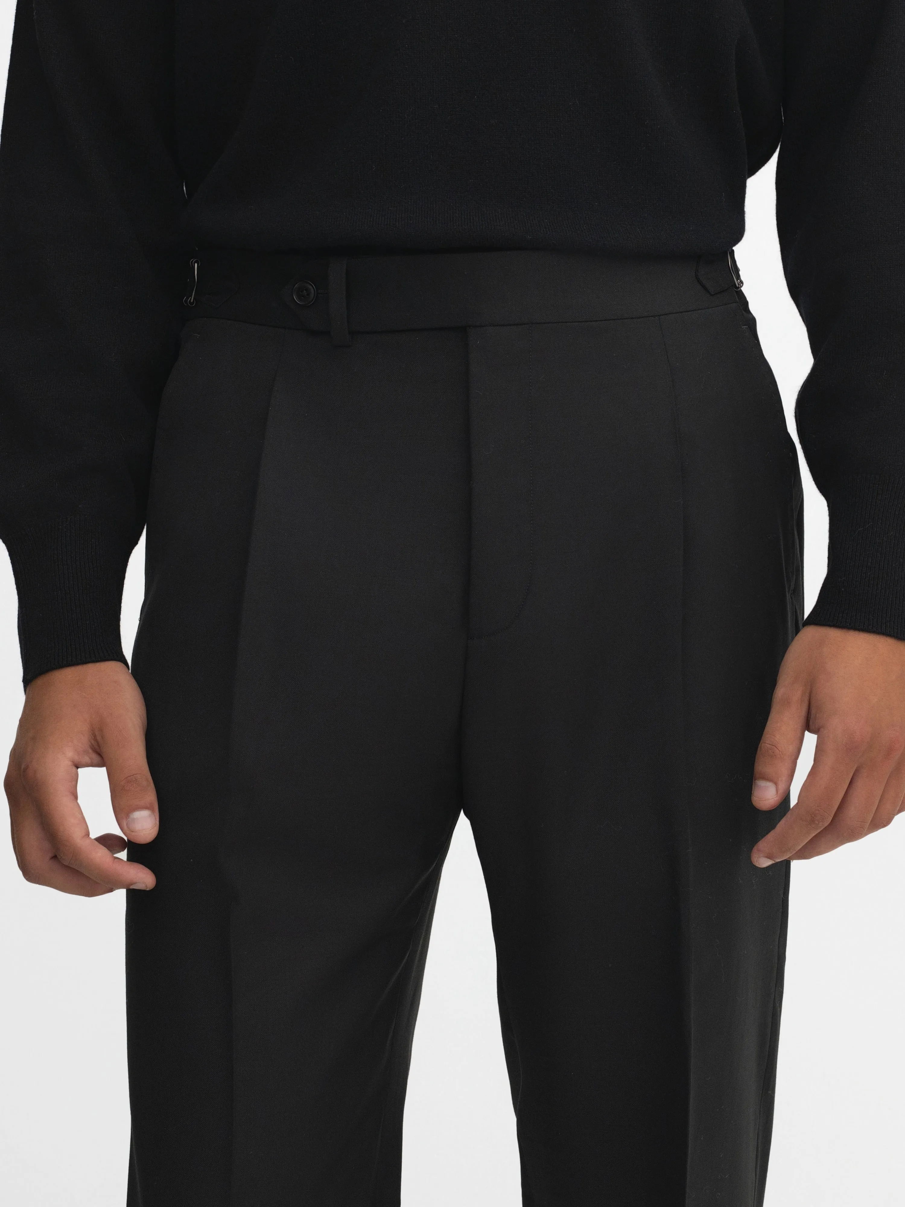 Black S130 Wool Suit