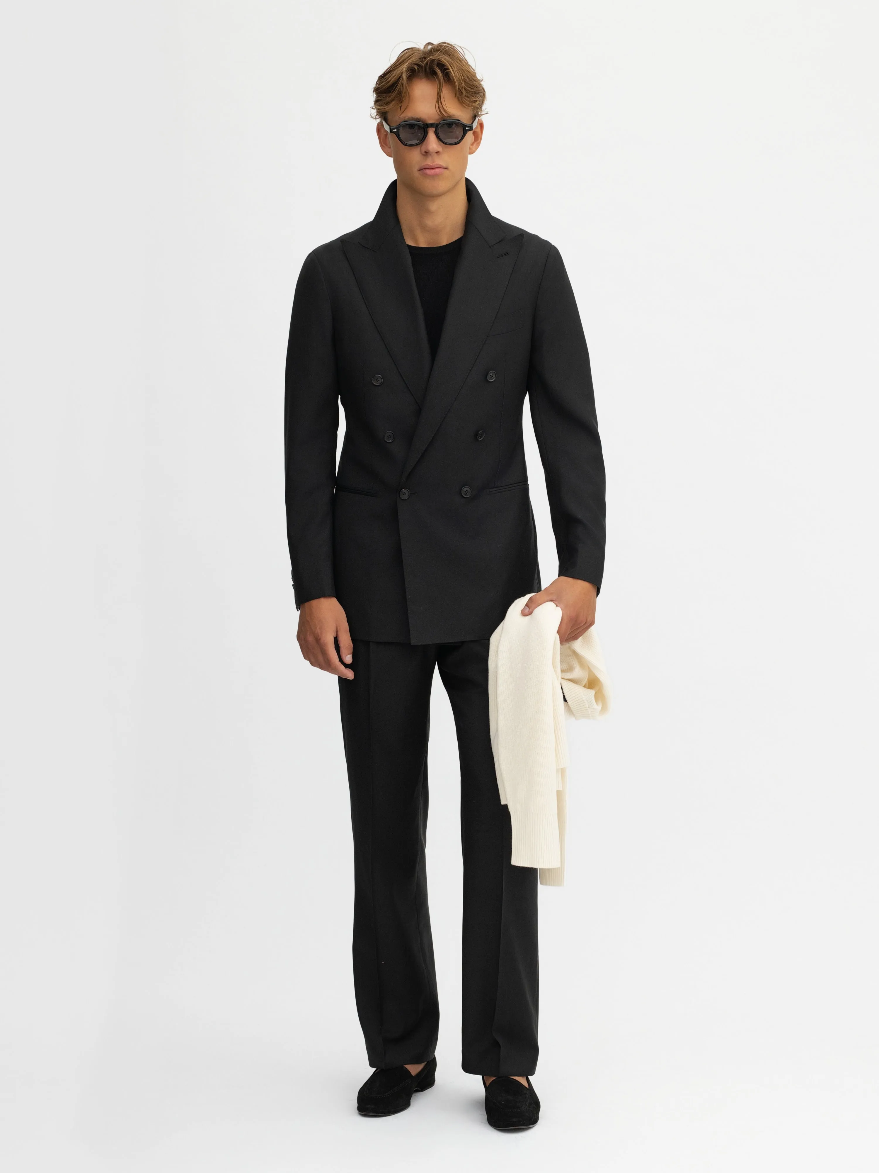 Black S130 Wool Suit