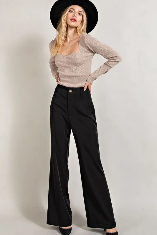 Black Straight Leg Pants