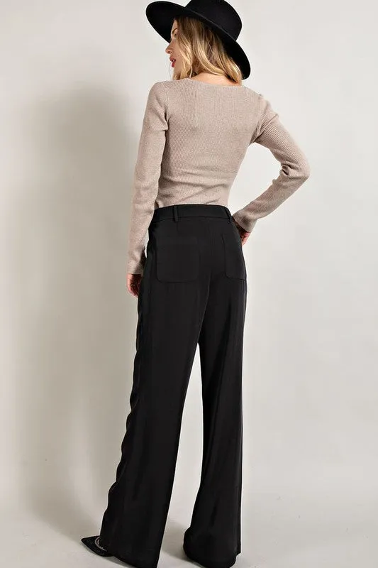 Black Straight Leg Pants