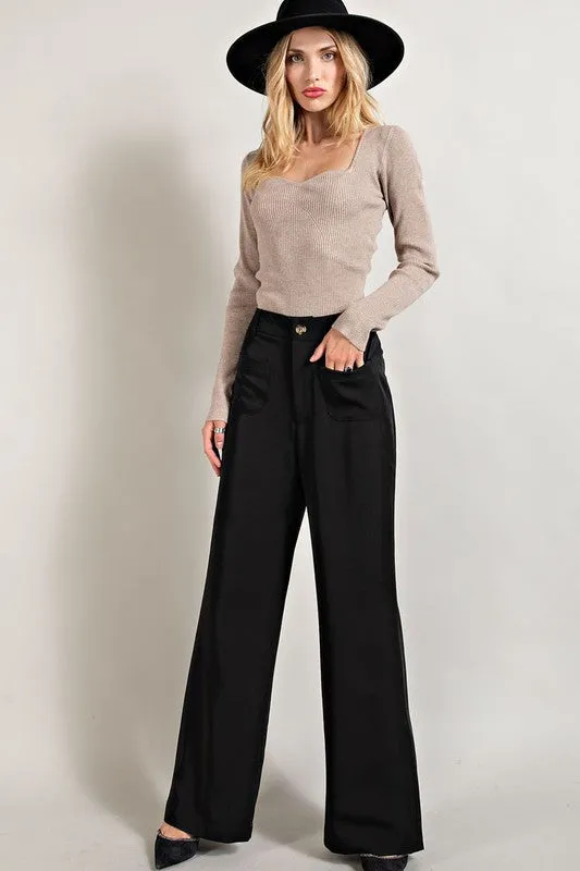 Black Straight Leg Pants