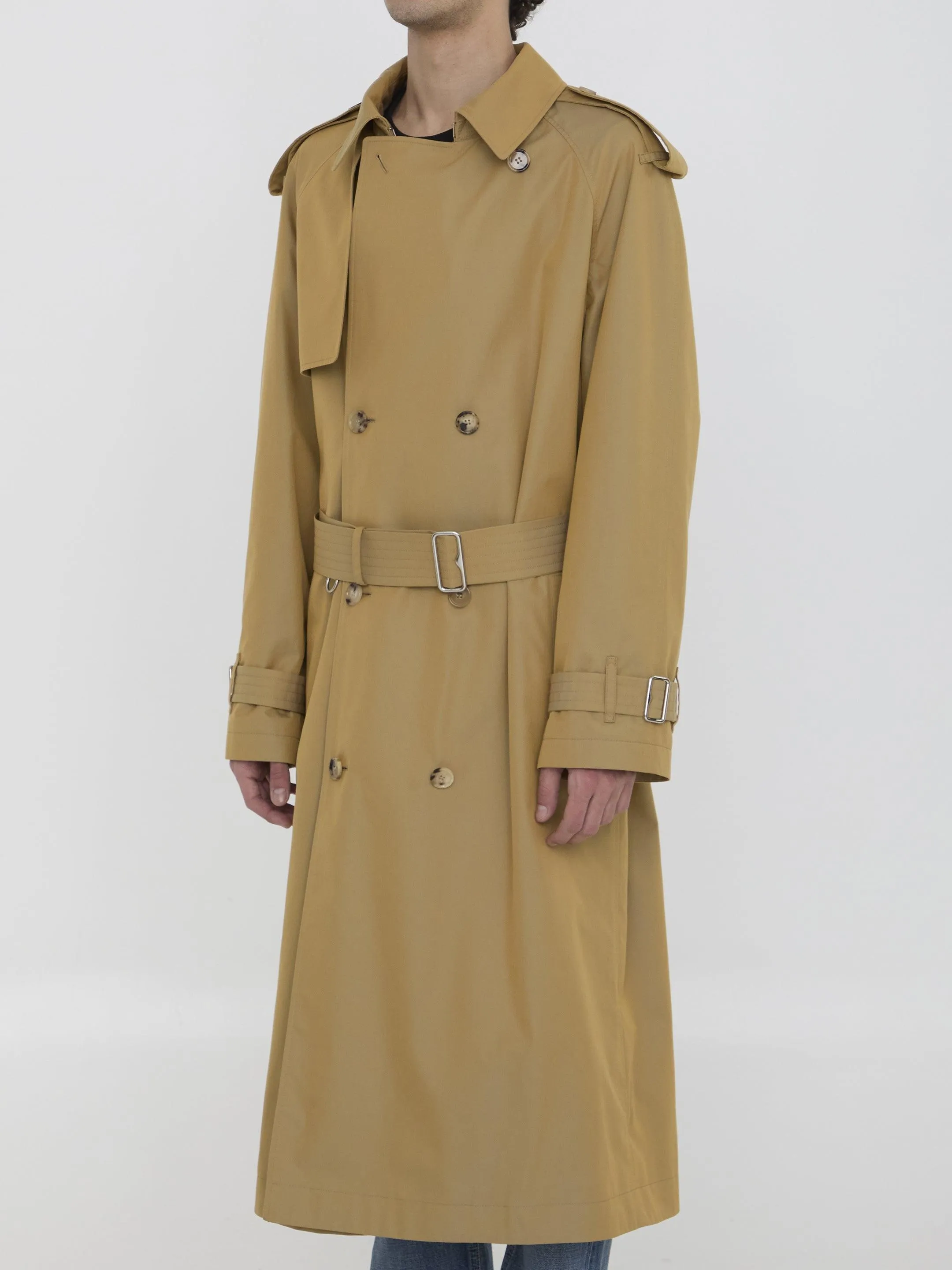 Burberry Gabardine Long Trench Coat