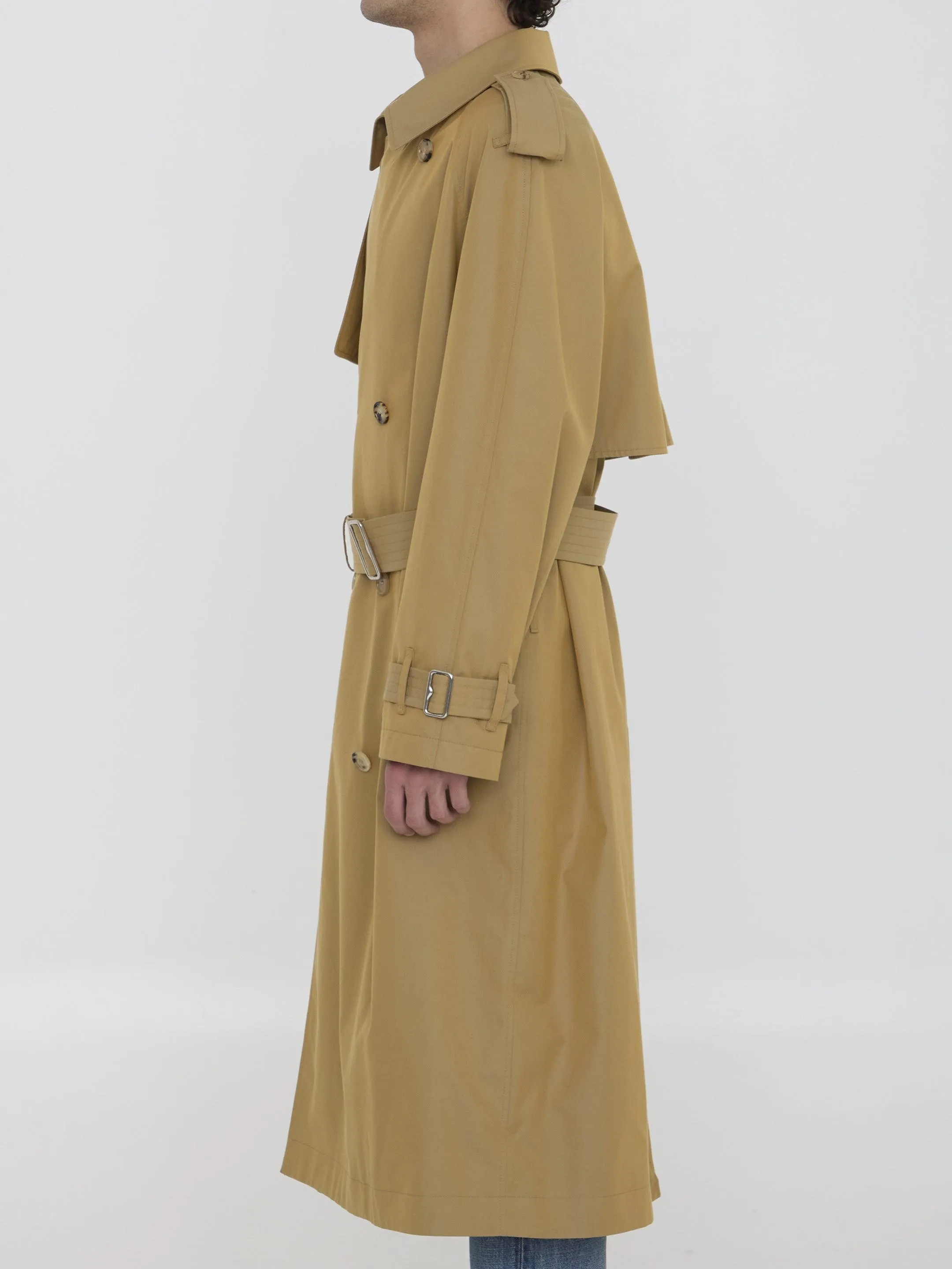 Burberry Gabardine Long Trench Coat