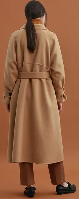 Camel Oversized Wool Trench Coat