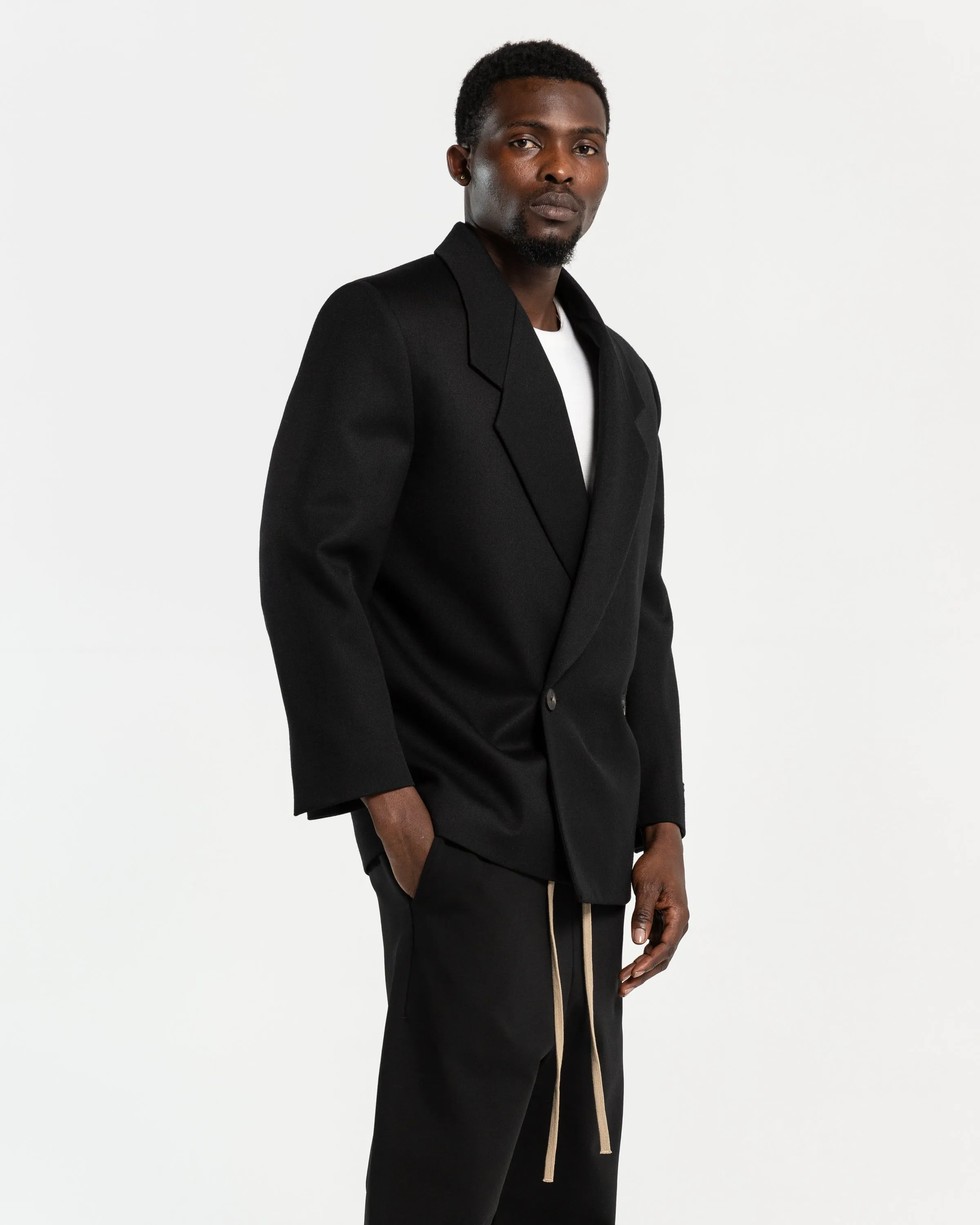 Cav Twill Suit Jacket in Black