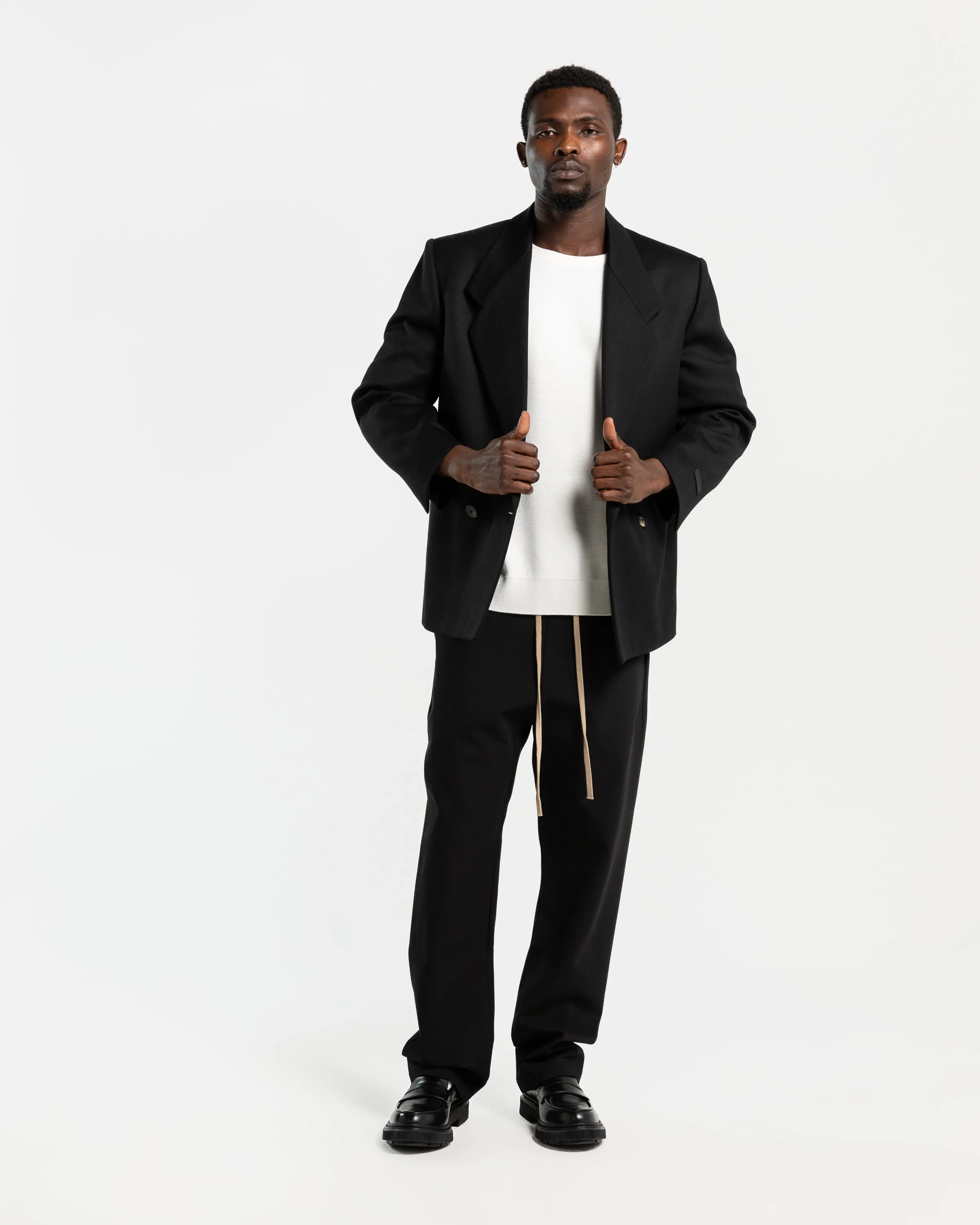 Cav Twill Suit Jacket in Black