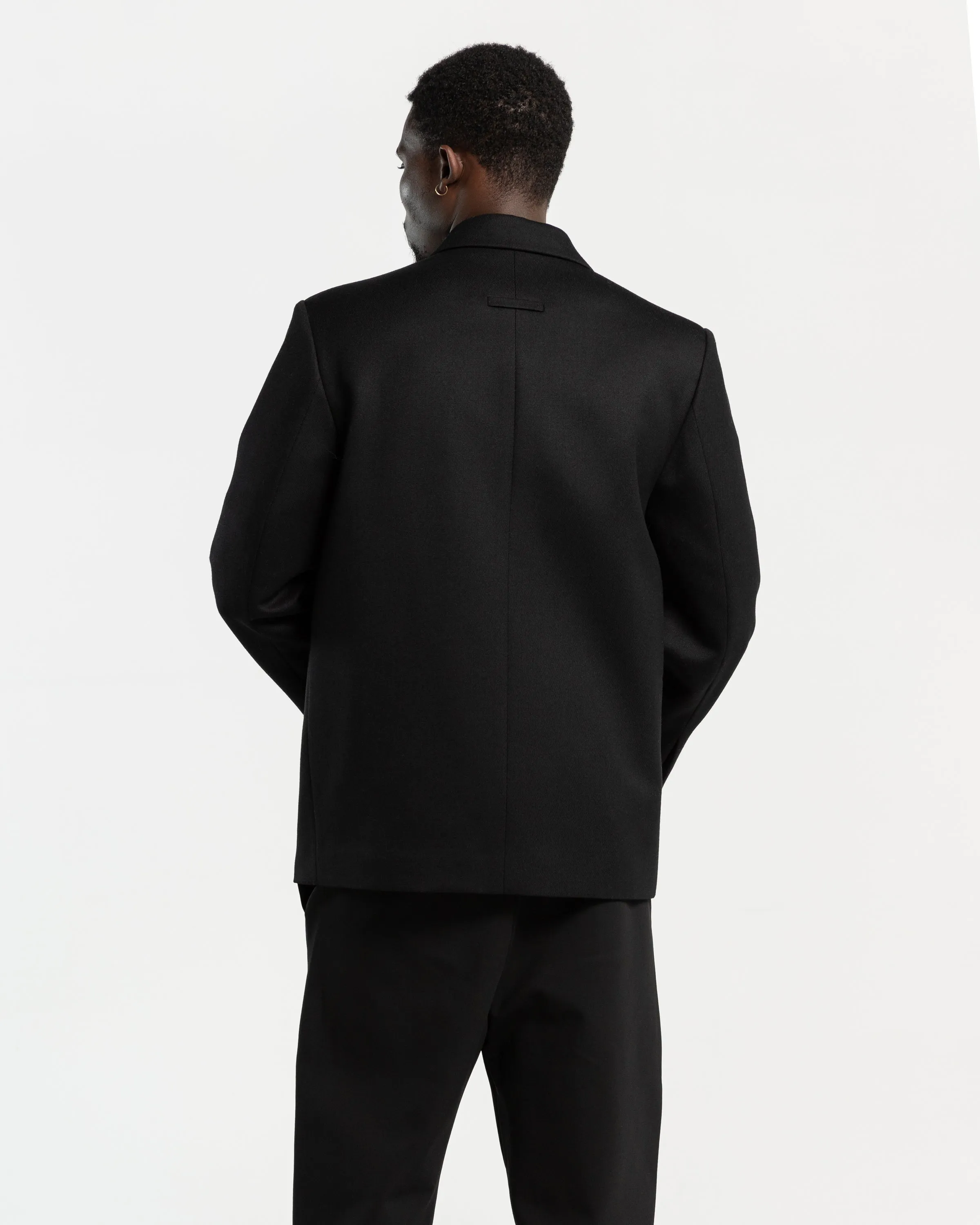 Cav Twill Suit Jacket in Black