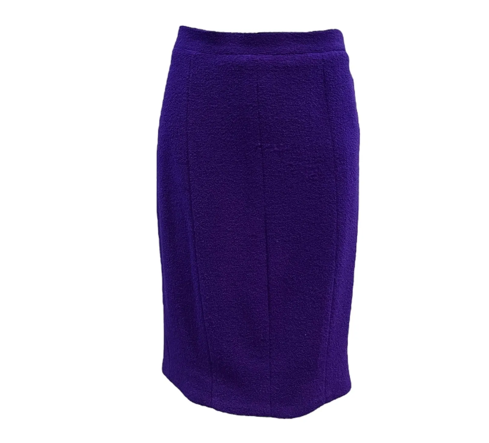 Chanel 2000s Purple Nubby Wool Skirt Suit