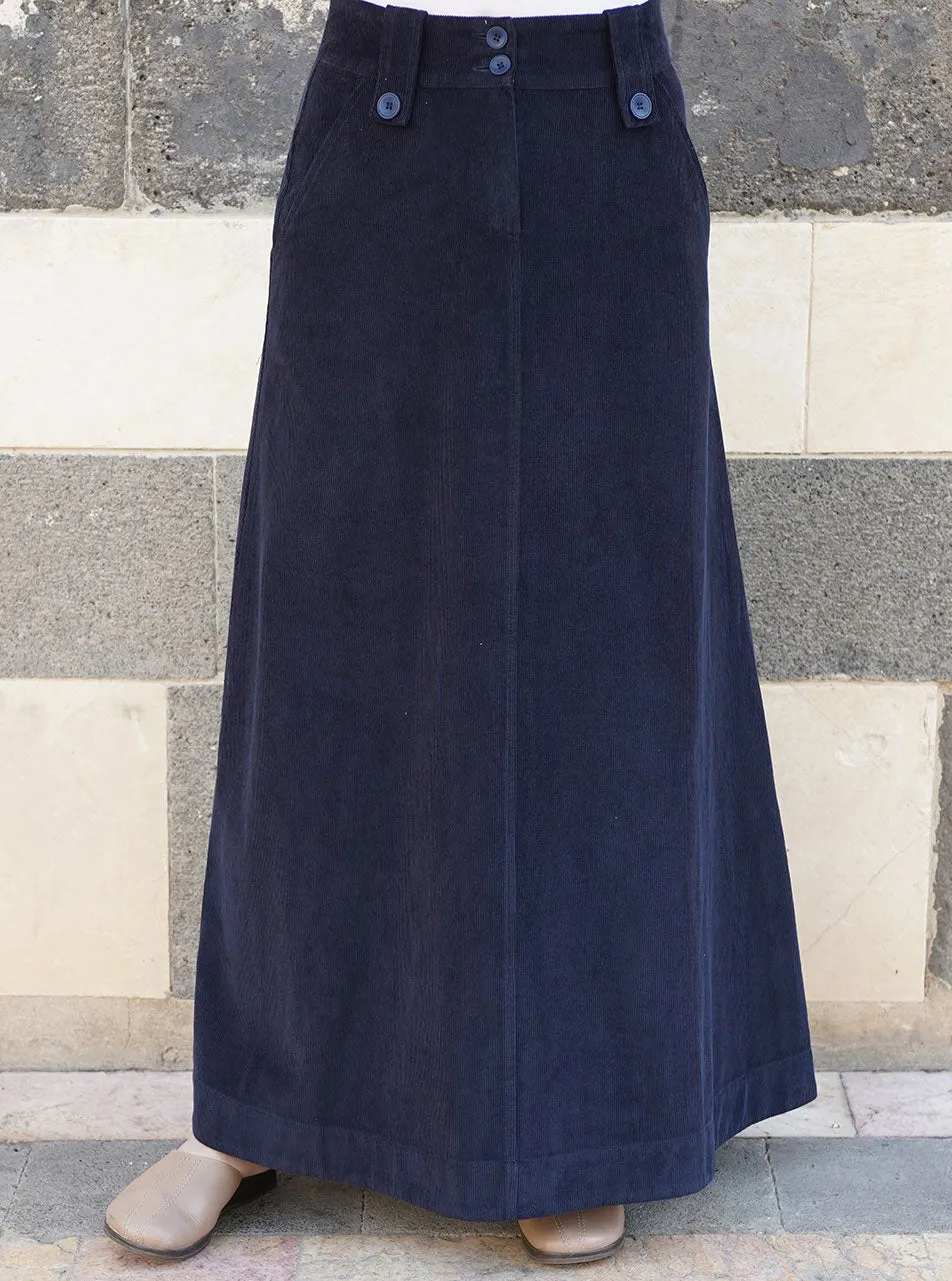 Corduroy A-Line Maxi Skirt