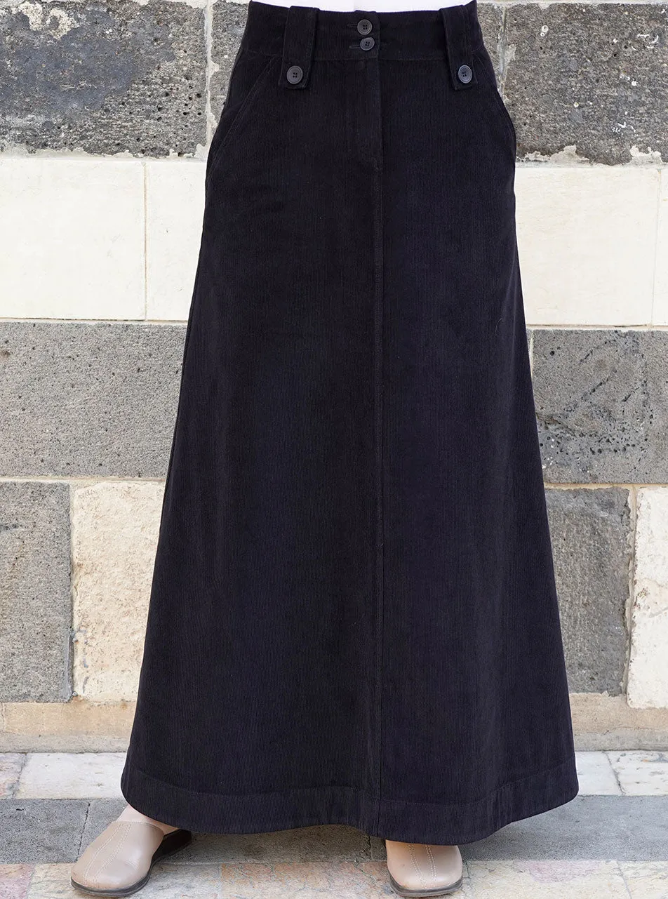 Corduroy A-Line Maxi Skirt