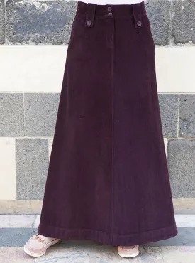 Corduroy A-Line Maxi Skirt