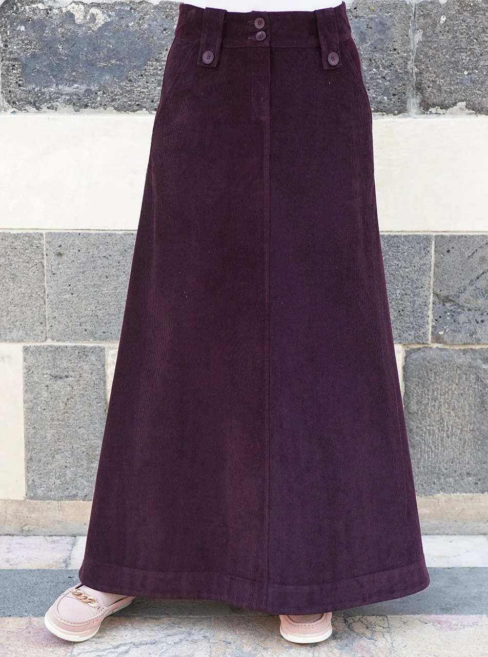 Corduroy A-Line Maxi Skirt