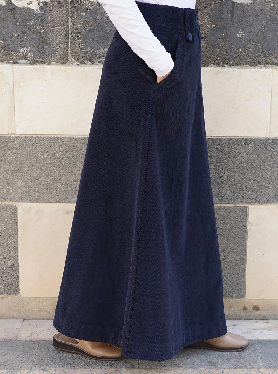 Corduroy A-Line Maxi Skirt