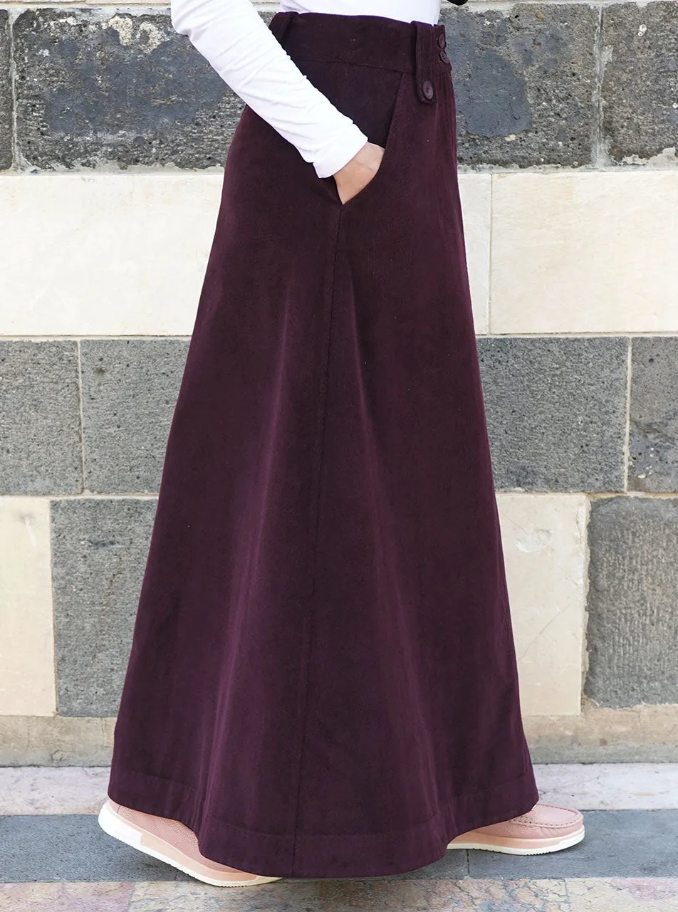 Corduroy A-Line Maxi Skirt