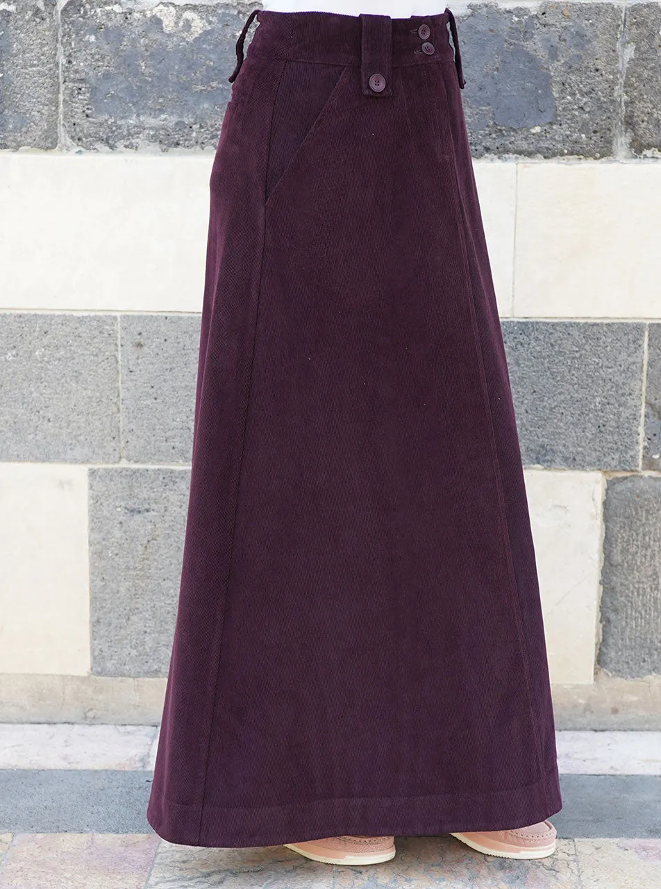 Corduroy A-Line Maxi Skirt