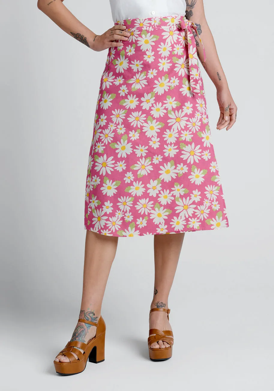 Cutesy Daisies Wrap Skirt