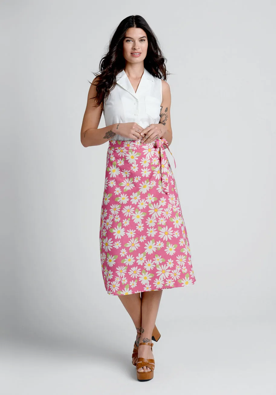 Cutesy Daisies Wrap Skirt