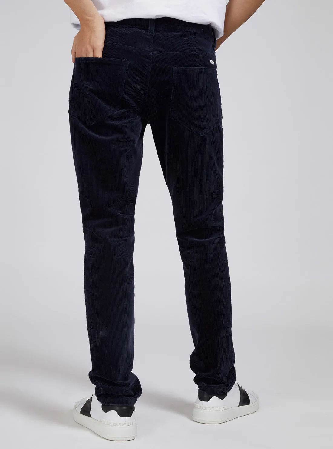 Deep Blue Crystal Cord Skinny Pants