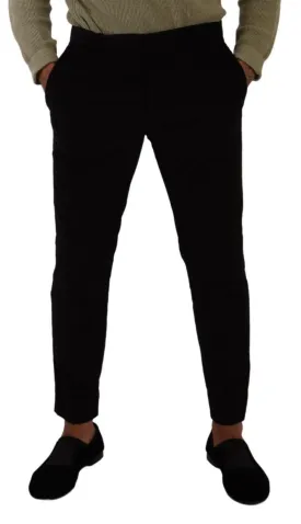 Dolce & Gabbana Black Cotton Corduroy Skinny Trouser Pants