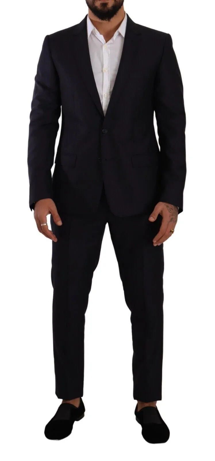 Dolce & Gabbana Blue MARTINI Slim fit 2 Piece Coat Suit