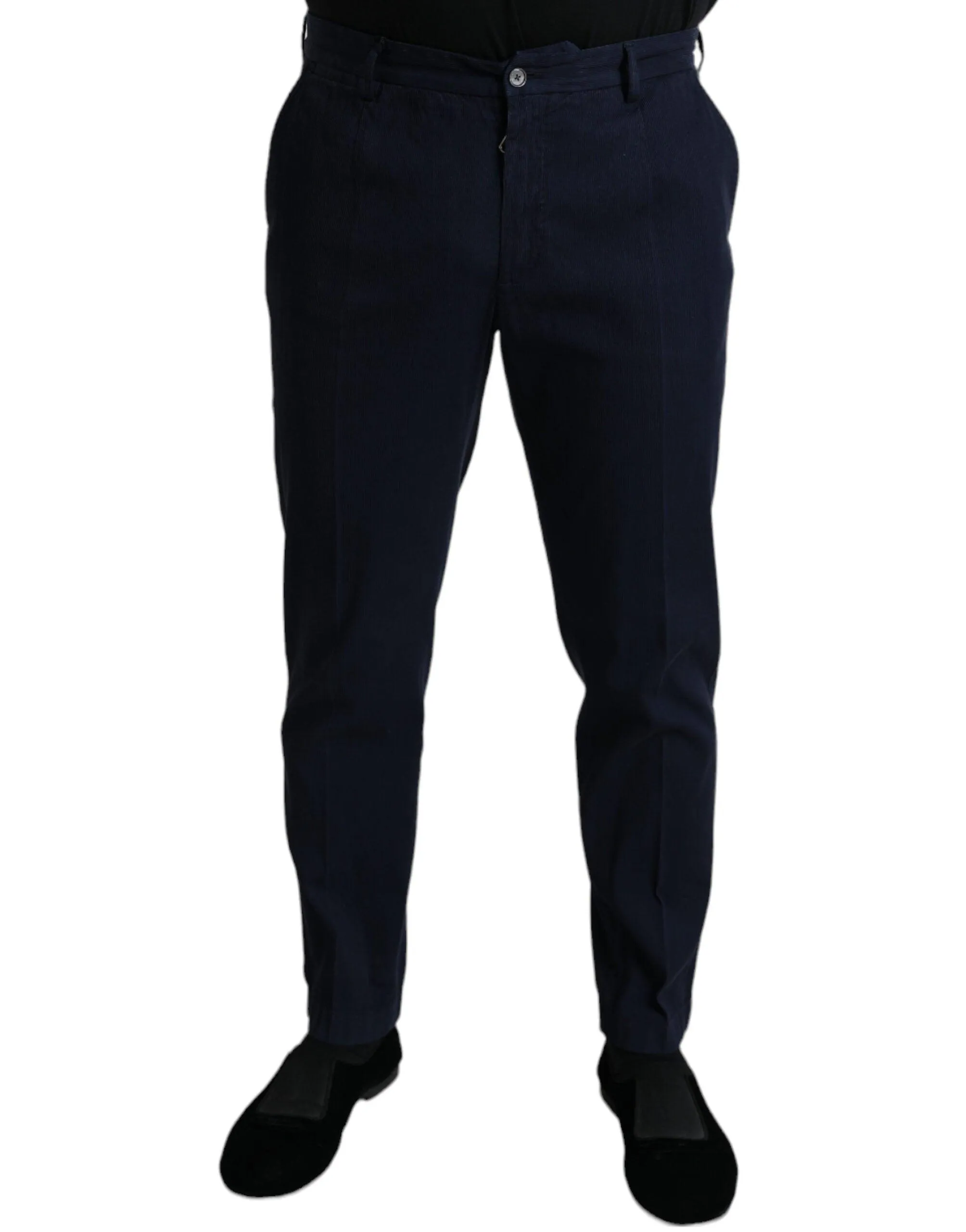 Dolce & Gabbana Dark Blue Cotton Stretch Slim Fit Pants