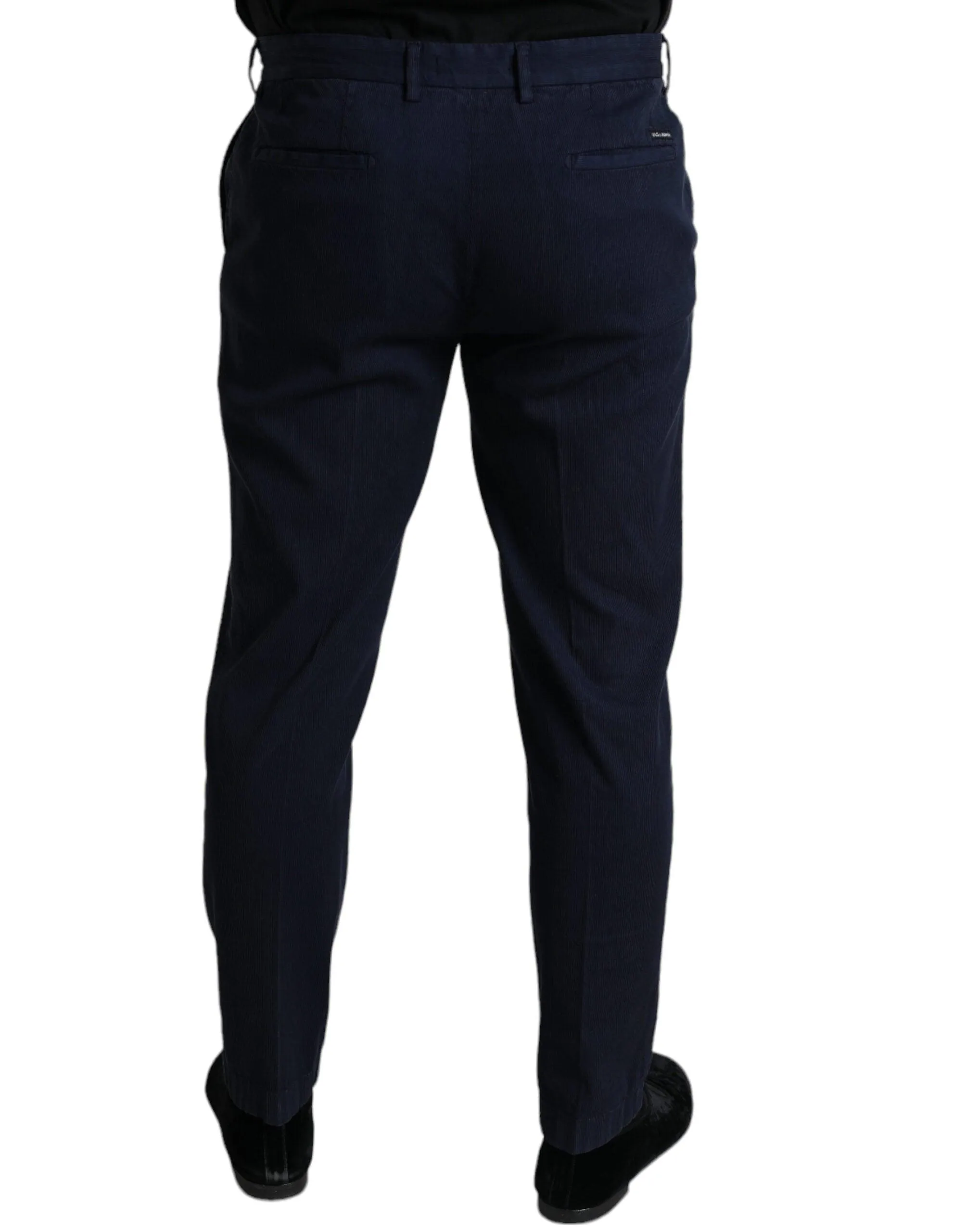 Dolce & Gabbana Dark Blue Cotton Stretch Slim Fit Pants