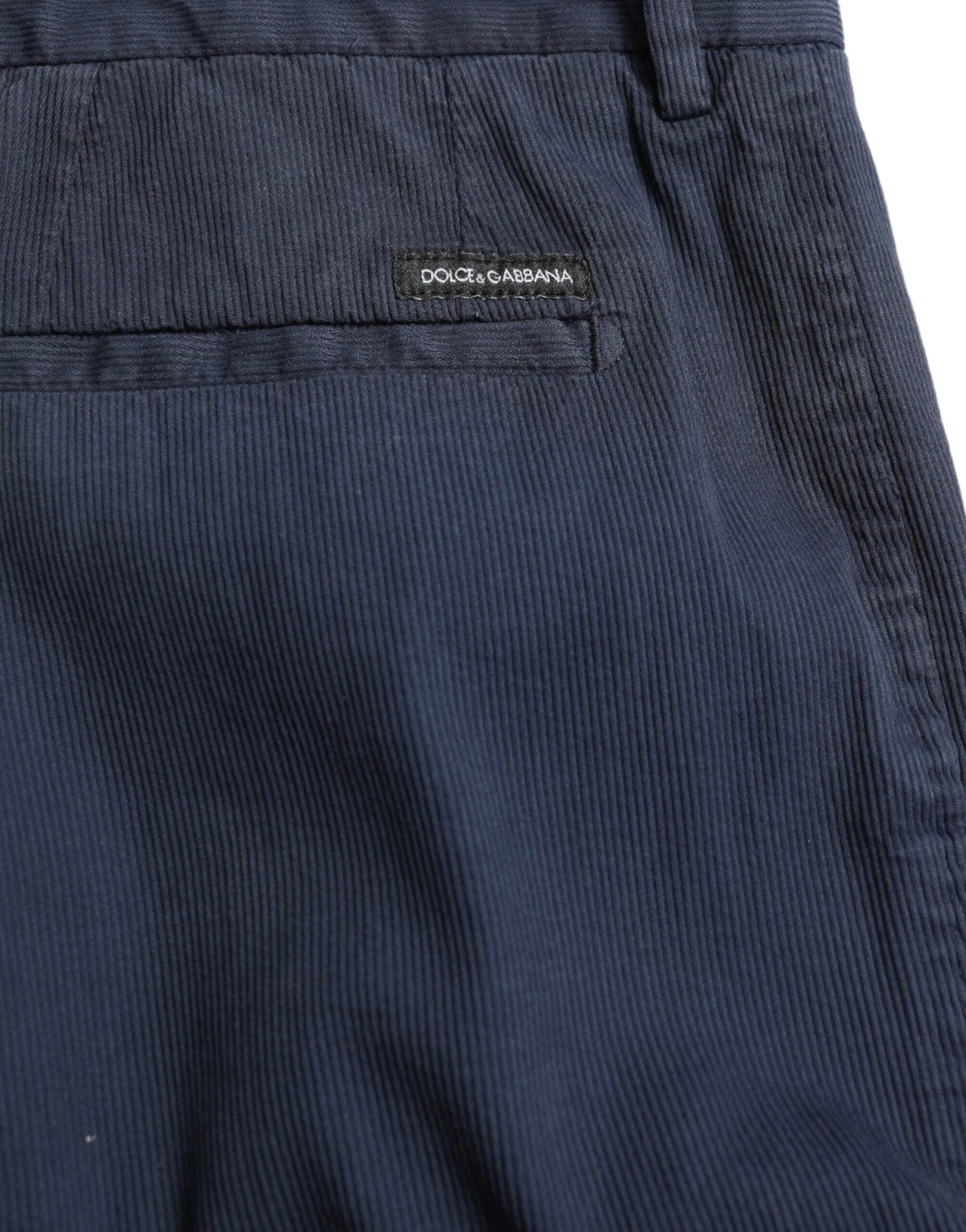 Dolce & Gabbana Dark Blue Cotton Stretch Slim Fit Pants