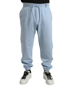 Dolce & Gabbana Light Blue Cotton Sweatpants Men Jogger Pants