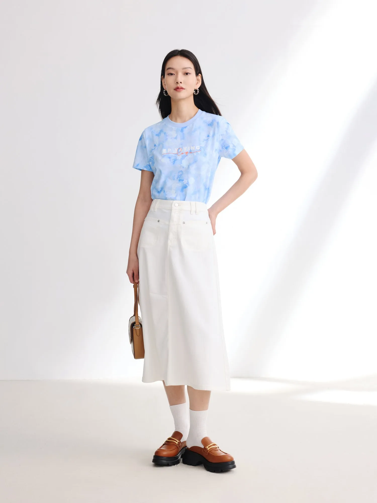 EP YAYING A-line Denim Skirt