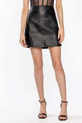 Faux Leather A-Line Skirt