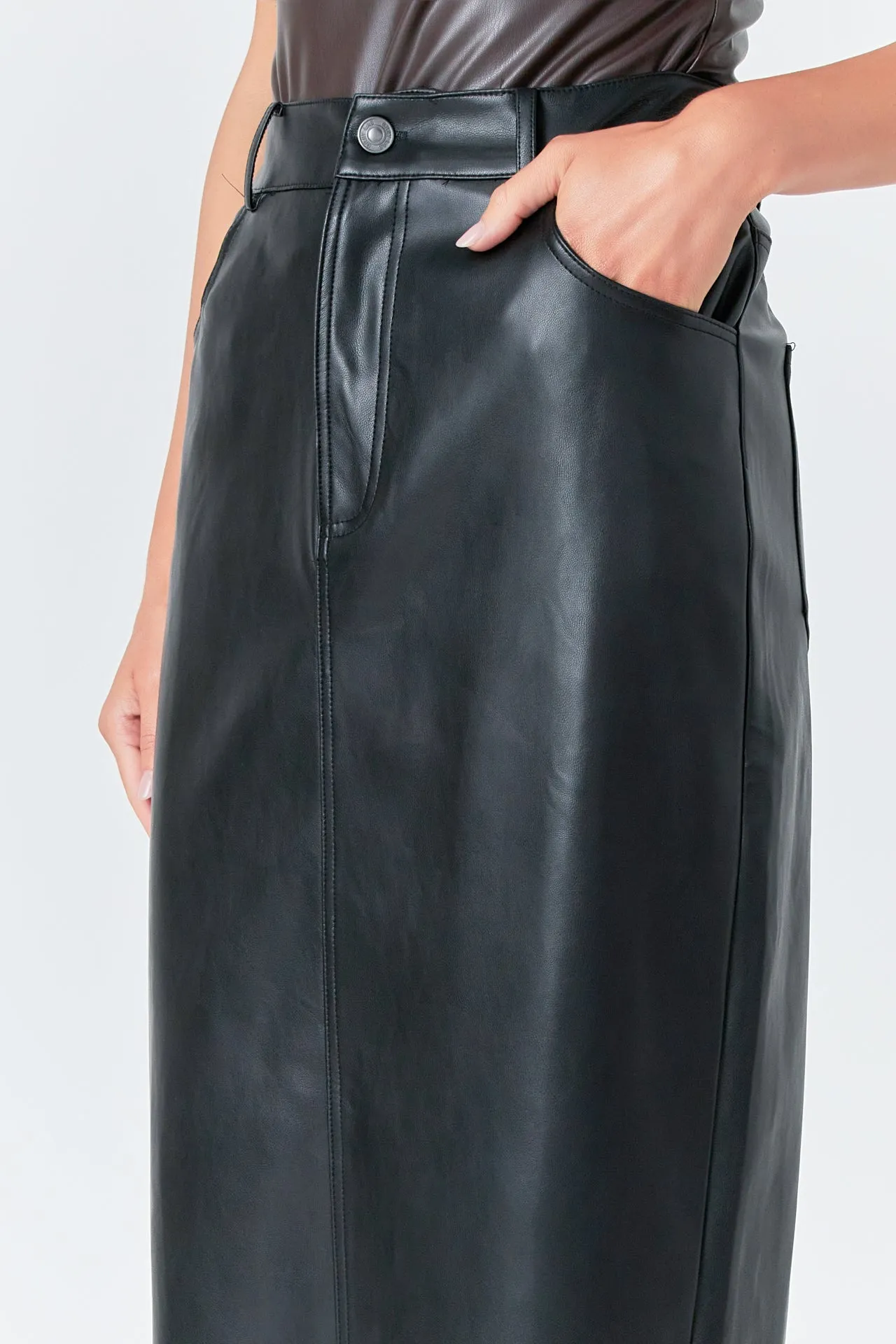 Faux Leather Maxi Skirt