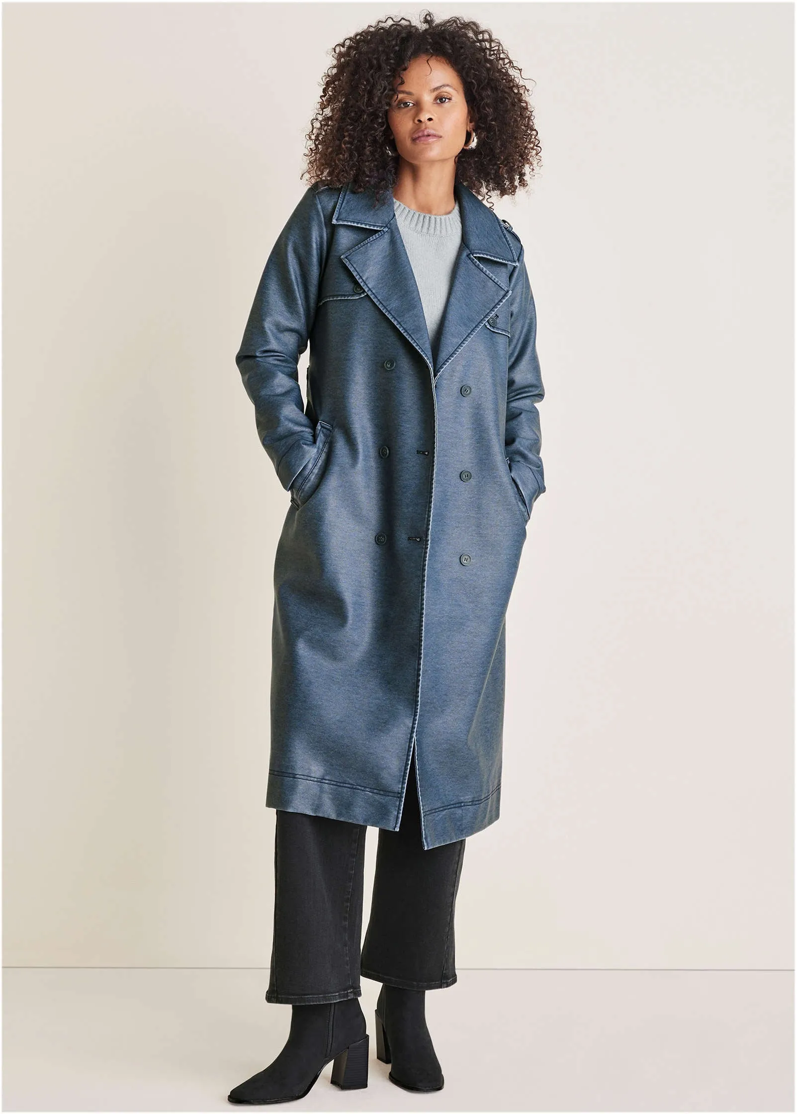 Faux Leather Trench - Niagara