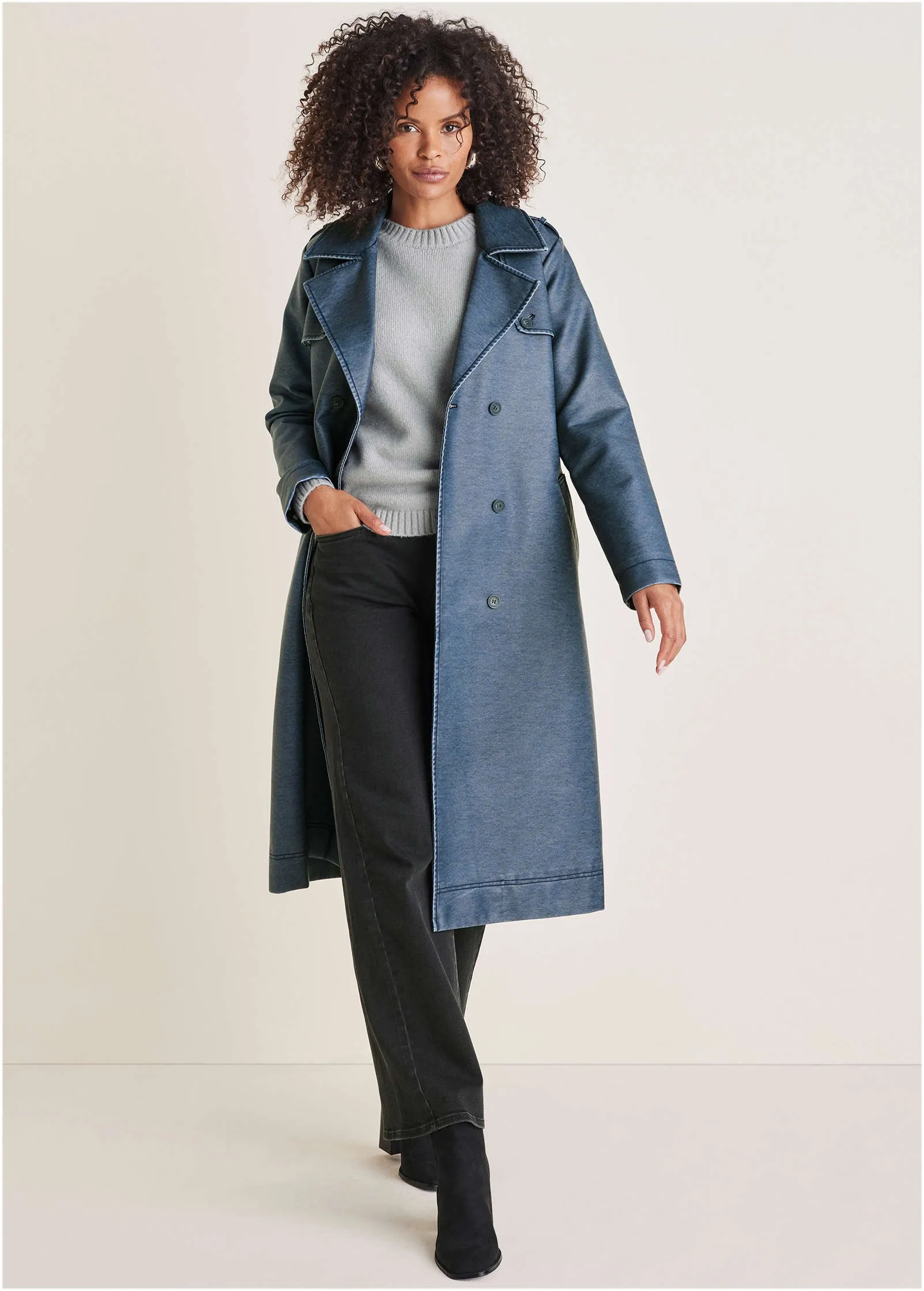 Faux Leather Trench - Niagara